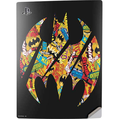 DC Comics Batman Silhouette Logo Vintage Pattern PS5 Digital Edition Console Skin